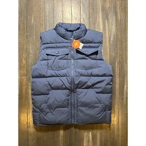 Children's Place Boys Puffer Vest Navy Blue Quilted Sleeveless Jacket